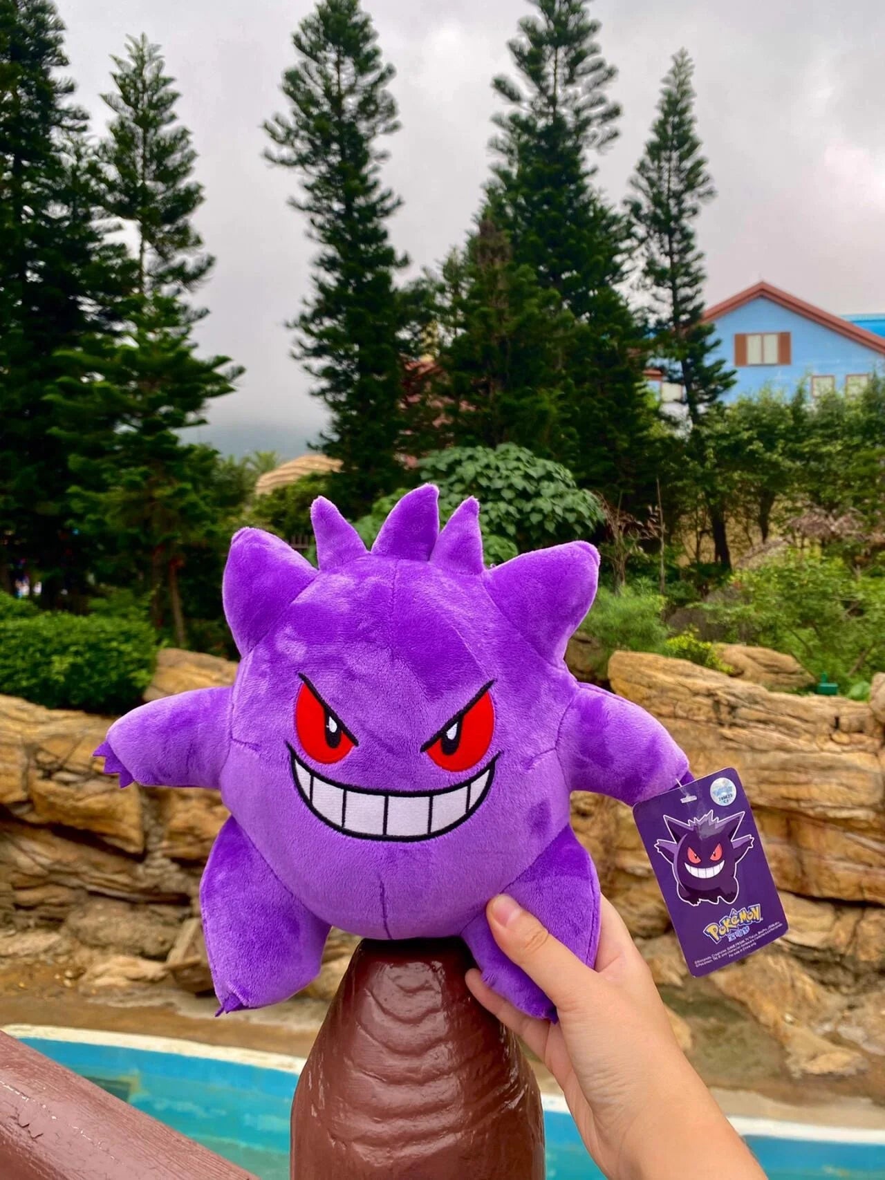 Anime Pokemon Gengar Plush Gastly Evolution Haunter Stuffed Doll Kawaii Cartoon Gengar Peluche Xmas Birthday Gifts for Kids