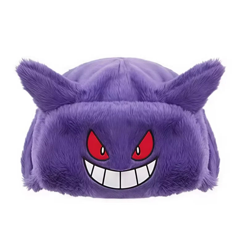 Pokemon Gengar Plush Hat Ski Windbreak Hats Cartoon Winter Keep Warm Anime Cosplay Cap Outdoors by Bike Caps Festival Gifts