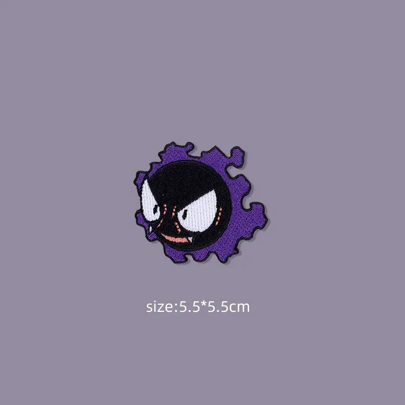 Original Pokemon 3 Style Gengar Patch DIY Badge Cloth Patch Embroidery Clothing Bag Sticker down Jacket Denim Xmas Gift