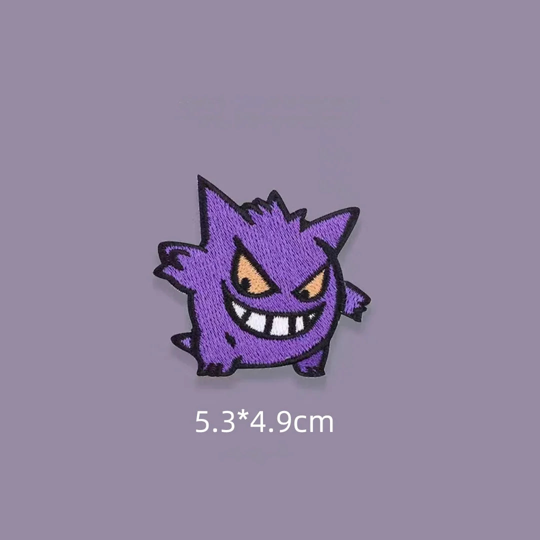 Original Pokemon 3 Style Gengar Patch DIY Badge Cloth Patch Embroidery Clothing Bag Sticker down Jacket Denim Xmas Gift