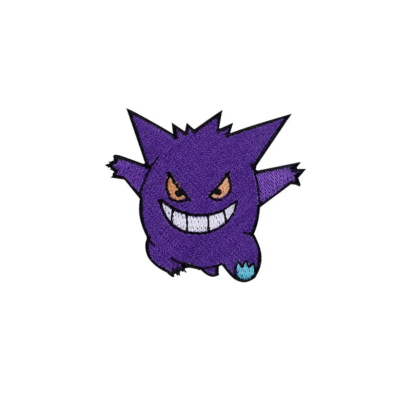 Original Pokemon 3 Style Gengar Patch DIY Badge Cloth Patch Embroidery Clothing Bag Sticker down Jacket Denim Xmas Gift