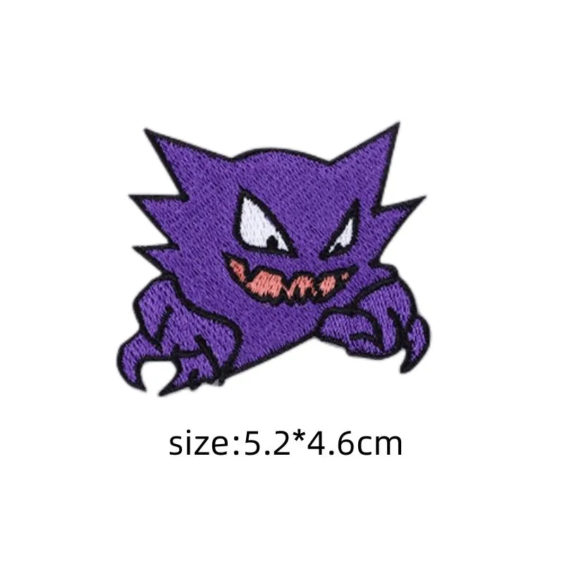 Original Pokemon 3 Style Gengar Patch DIY Badge Cloth Patch Embroidery Clothing Bag Sticker down Jacket Denim Xmas Gift