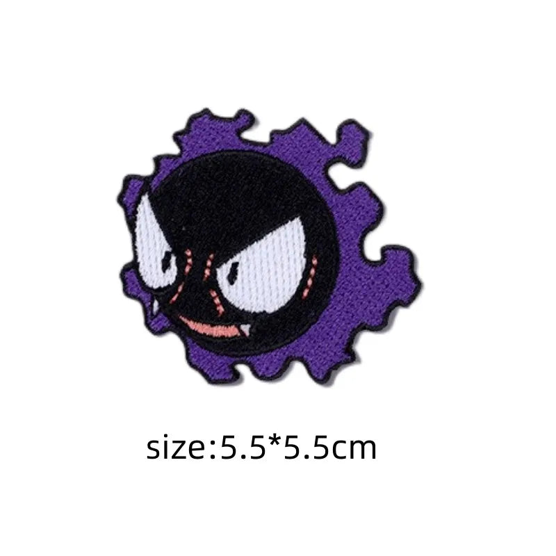 Original Pokemon 3 Style Gengar Patch DIY Badge Cloth Patch Embroidery Clothing Bag Sticker down Jacket Denim Xmas Gift