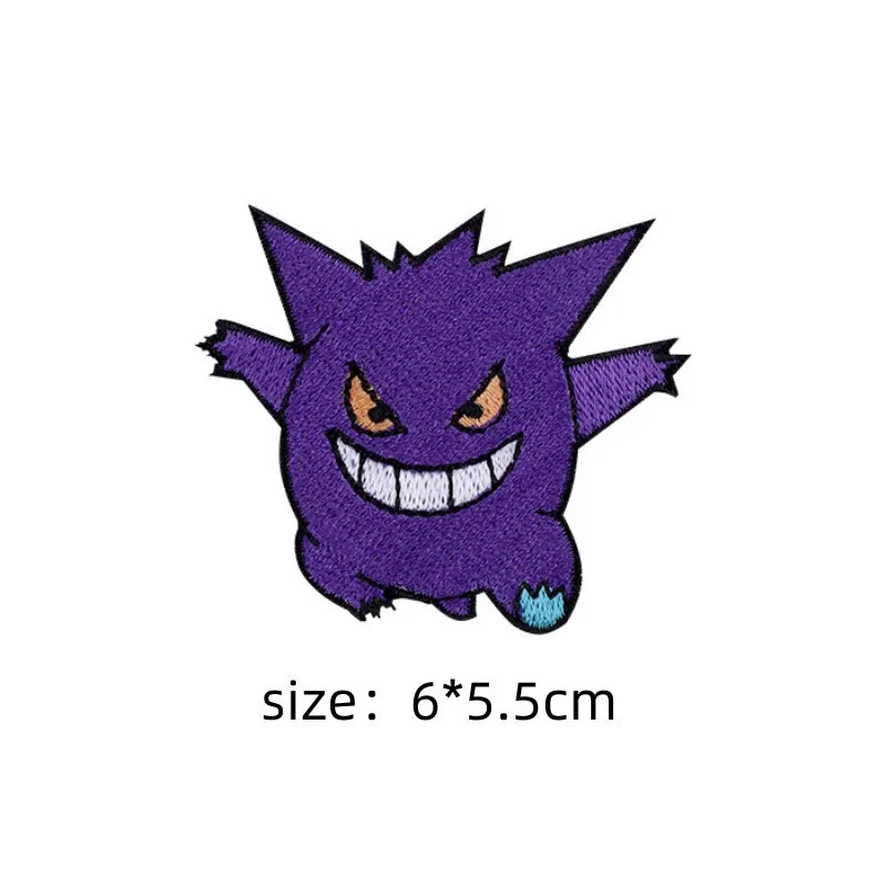 Original Pokemon 3 Style Gengar Patch DIY Badge Cloth Patch Embroidery Clothing Bag Sticker down Jacket Denim Xmas Gift