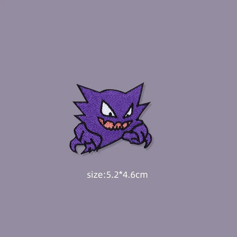 Original Pokemon 3 Style Gengar Patch DIY Badge Cloth Patch Embroidery Clothing Bag Sticker down Jacket Denim Xmas Gift