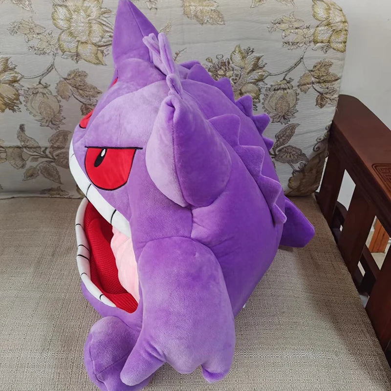 Pokemon Gengar Cartoon Anime Kawaii Elf Sleep Pillow Dual Purpose Nap Blanket Toys Doll Super Soft Big Mouth Gifts 50X45Cm